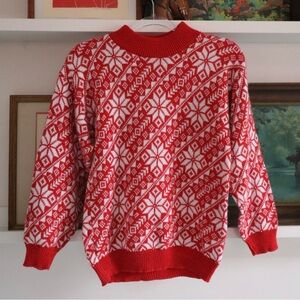 Vintage snowflake pattern sweater- made in USA